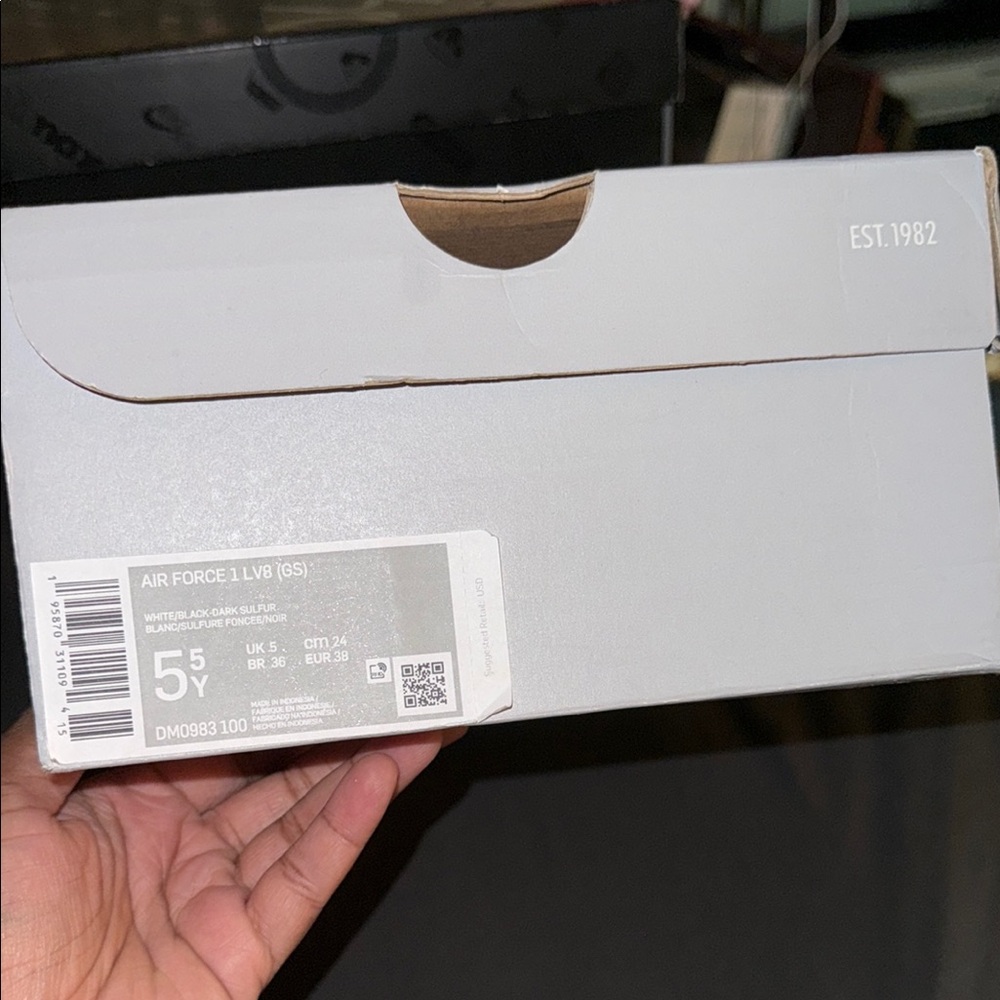 Nike Air Force 1 LV8 (GS) in White and Gray